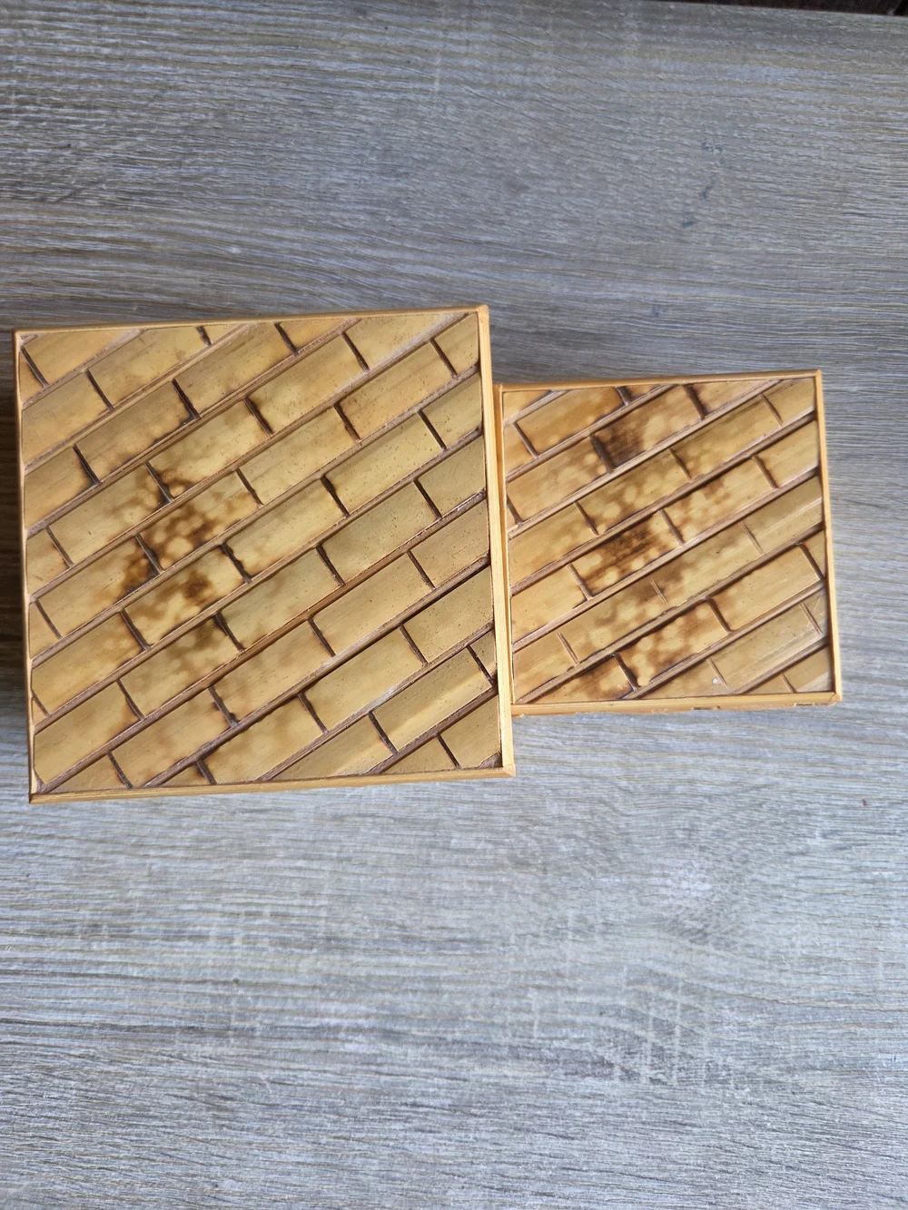 Stacking Bamboo Square Boxes 2  Sizes Crowning Touch Collection 3x3 And 4x4